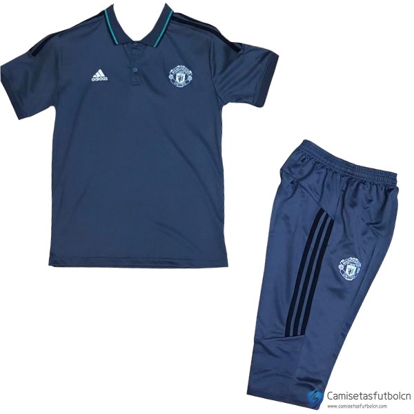 Polo Manchester United Conjunto Completo 2017-18 Azul